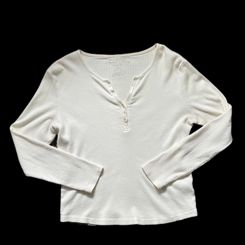 Vintage Y2K Henley Long Sleeve Shirt sz L